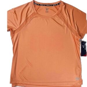 Reebok T-Shirt Womens L Orange Jersey Crew Neck Short Sleeve Polyester